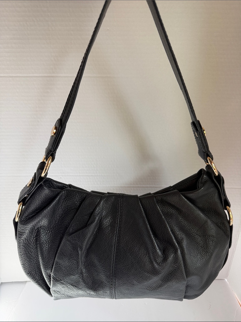 Simply Vera Vera Wang Black Shoulder Bag with Gold Hardware